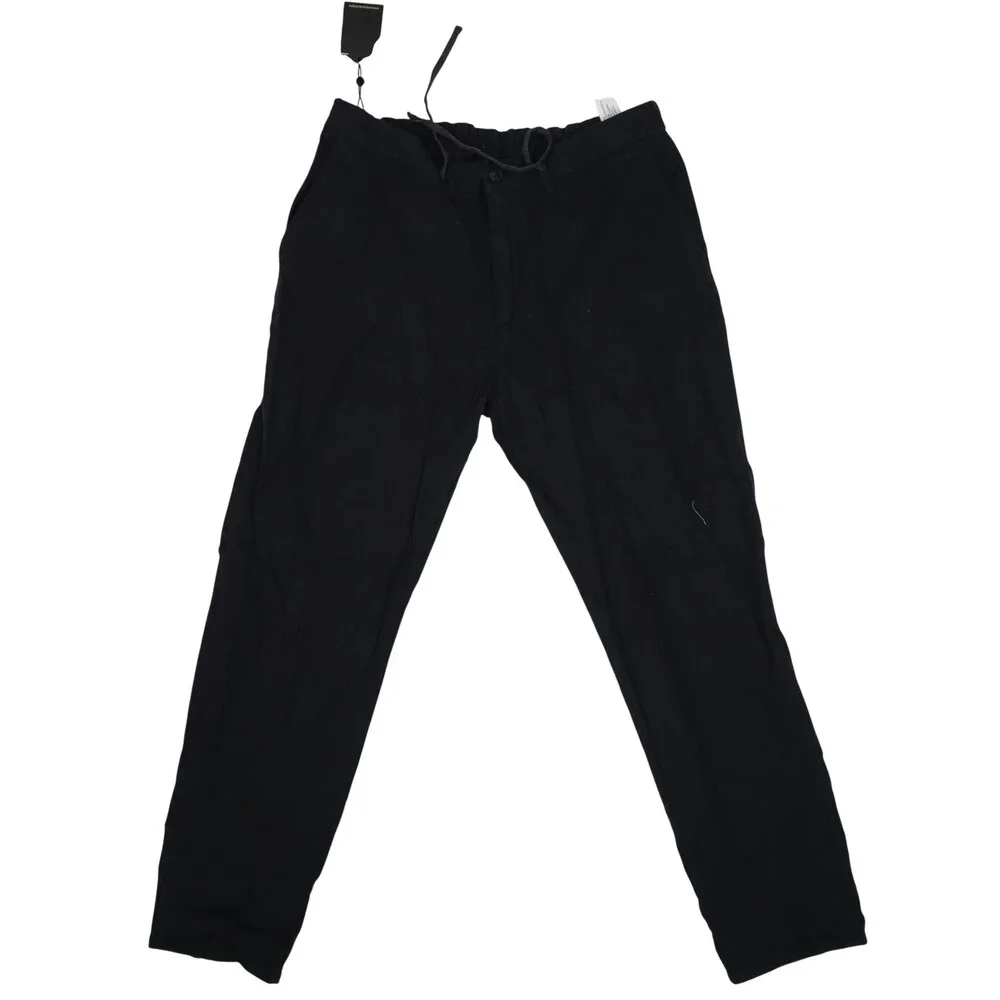 Massimo Dutti Jogger Pants Mens 36x30 Black Elastic Waist Finest Italian Fabric - Picture 1 of 11